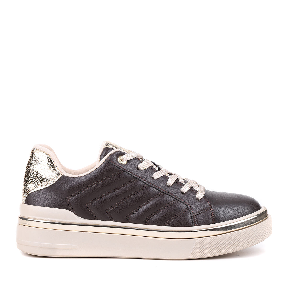 STATO Nova kapitone detaylı kadın sneaker acı kahve