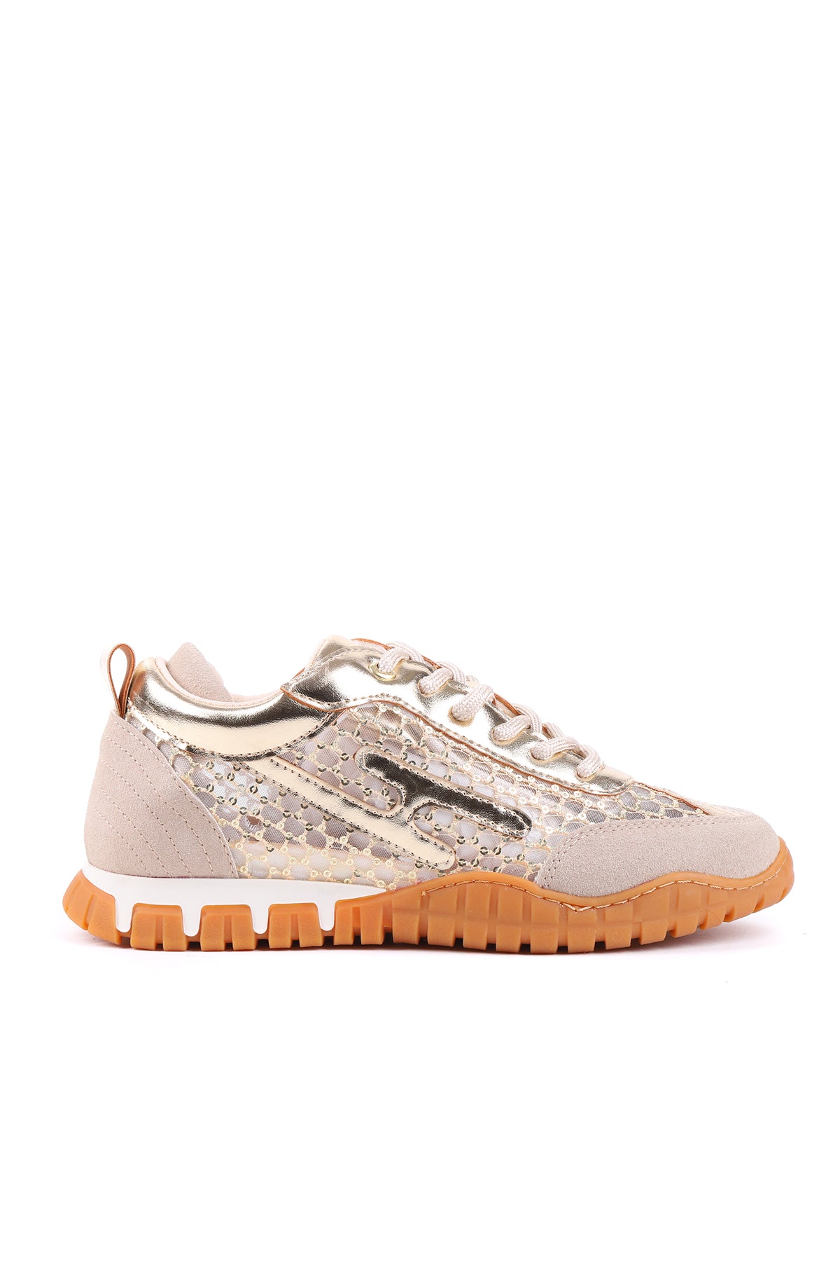 STATO Scarlet file detaylı kadın sneaker altın