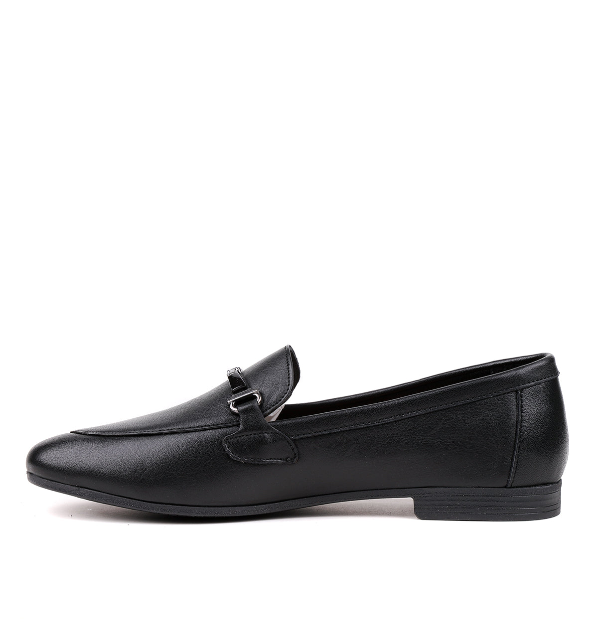 STATO Verona metal tokalı kadın loafer siyah