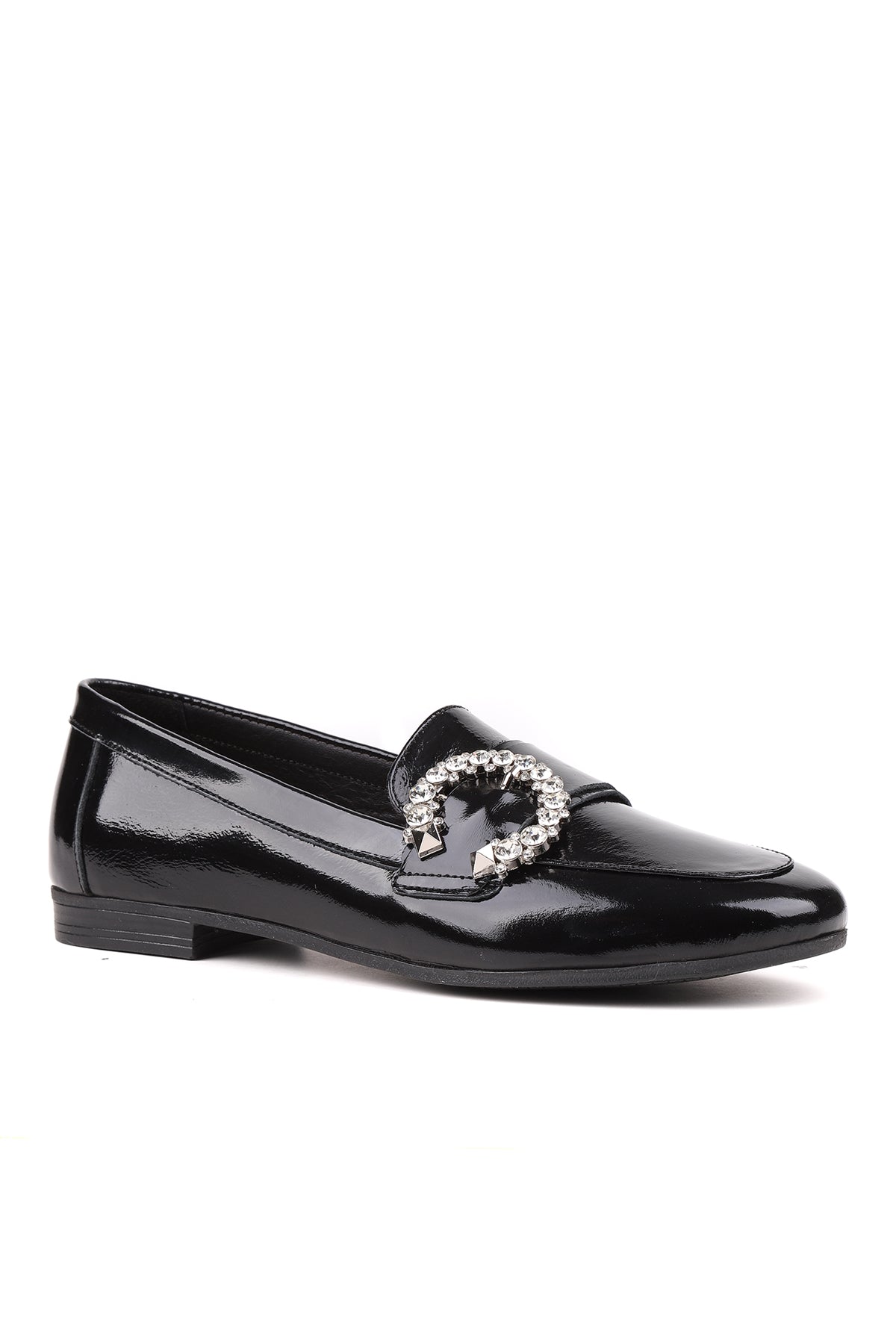 Siyah kadın loafer STATO Milano yakın çekim