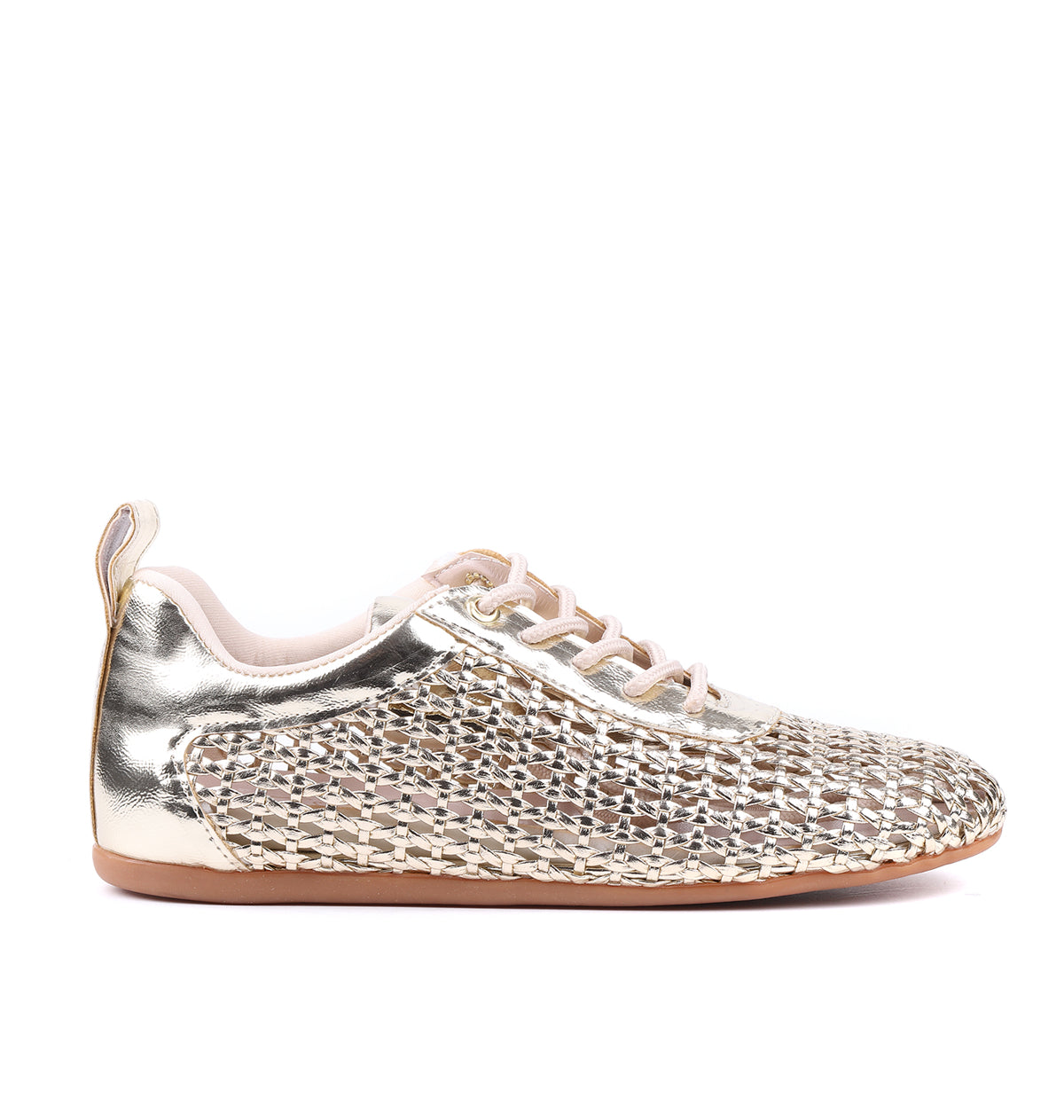 STATO Lina örgü dokulu kadın sneaker altın