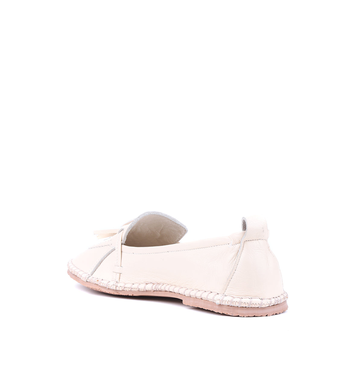 STATO Zurich püskül detaylı kadın loafer bej