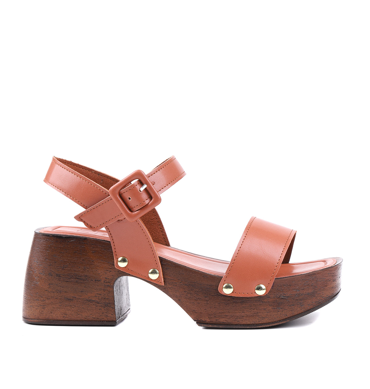 STATO Isabella platform tokalı kadın sandalet taba