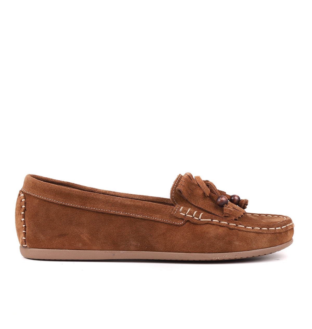 STATO Melora püskül detaylı kadın loafer tütün