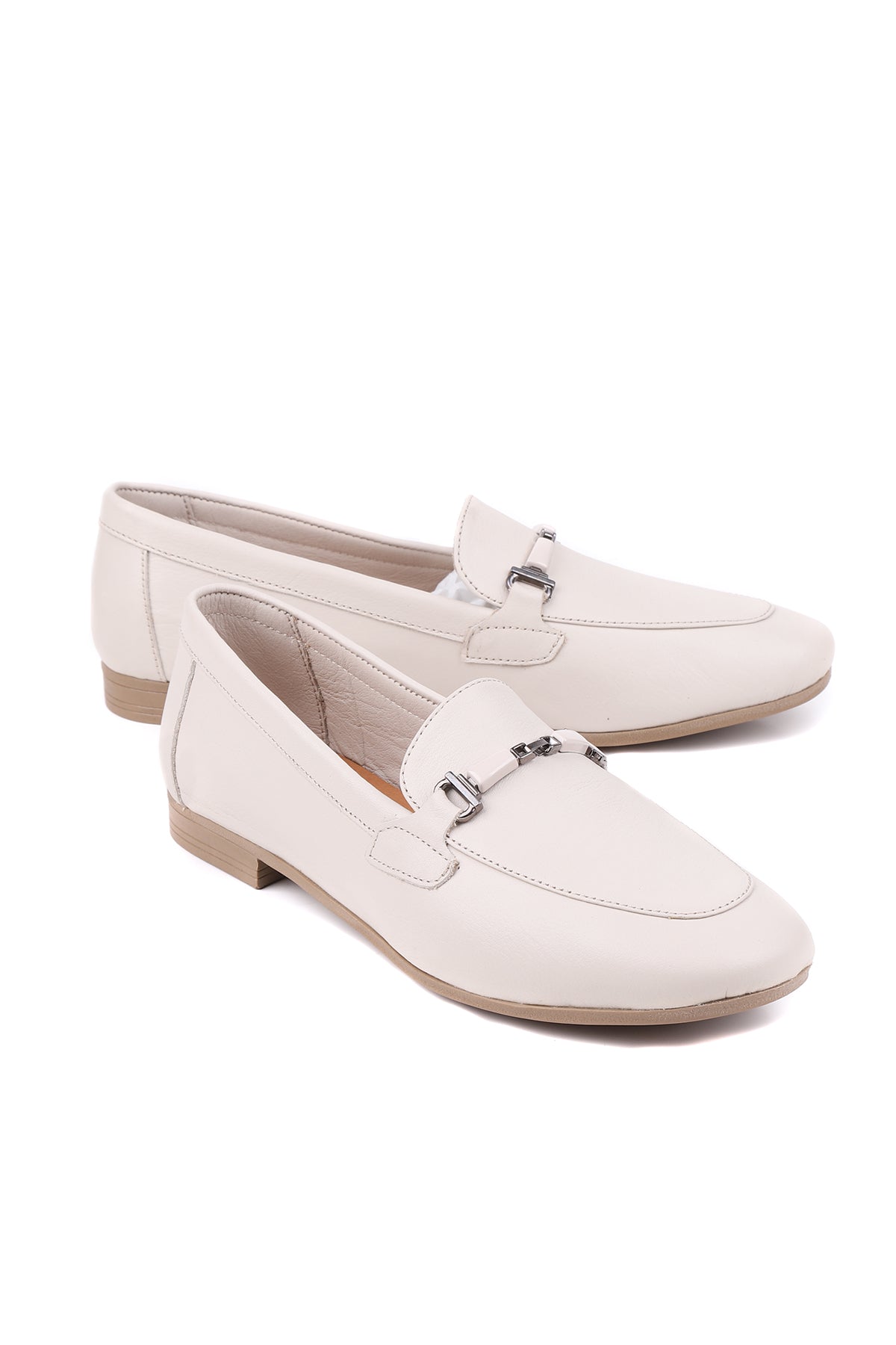 Ekru cilt kadın loafer – STATO Verona