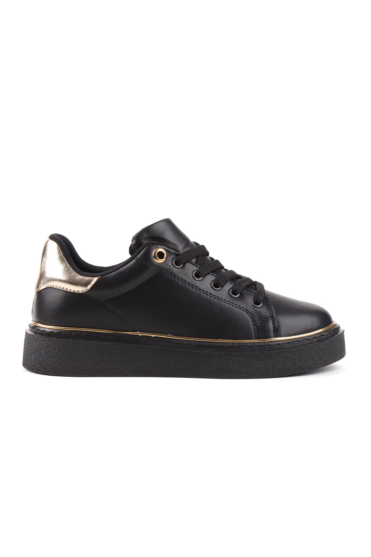 STATO Lisbon minimal şerit kadın sneaker siyah