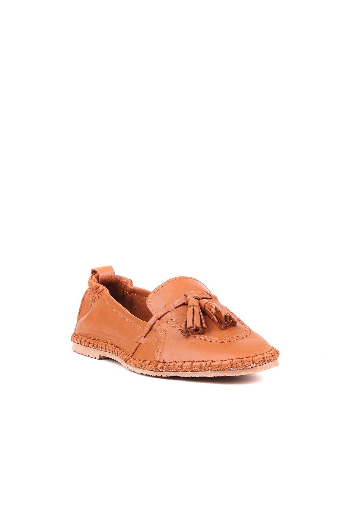 STATO Zurich püskül detaylı kadın loafer taba