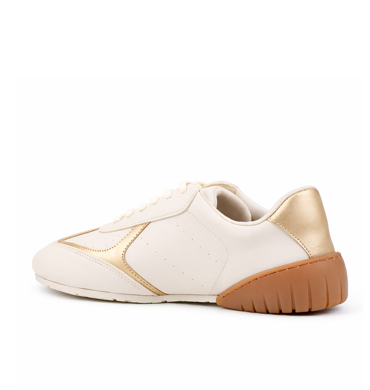 STATO Noir vegan deri kadın sneaker beyaz altın