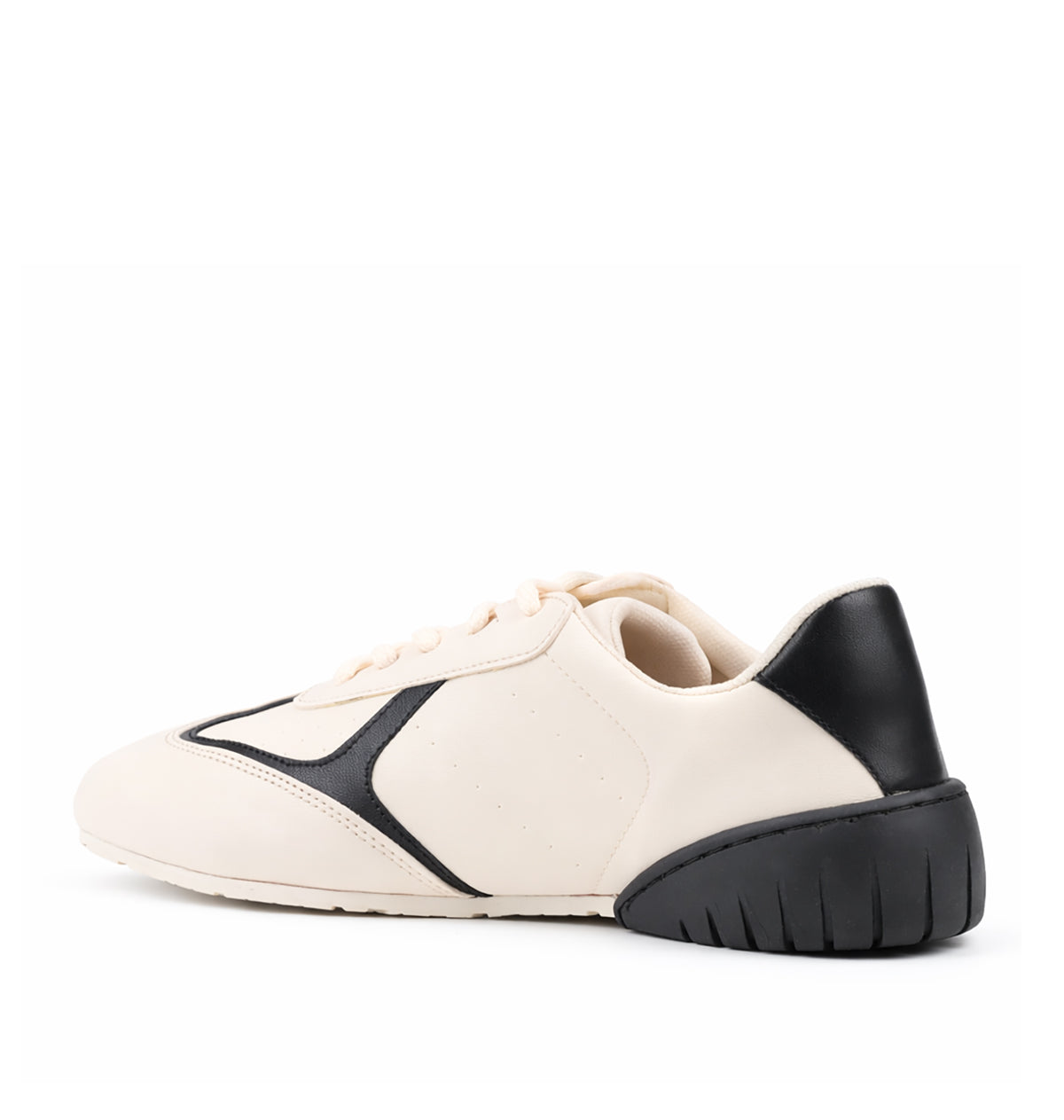 STATO Noir vegan deri kadın sneaker beyaz siyah