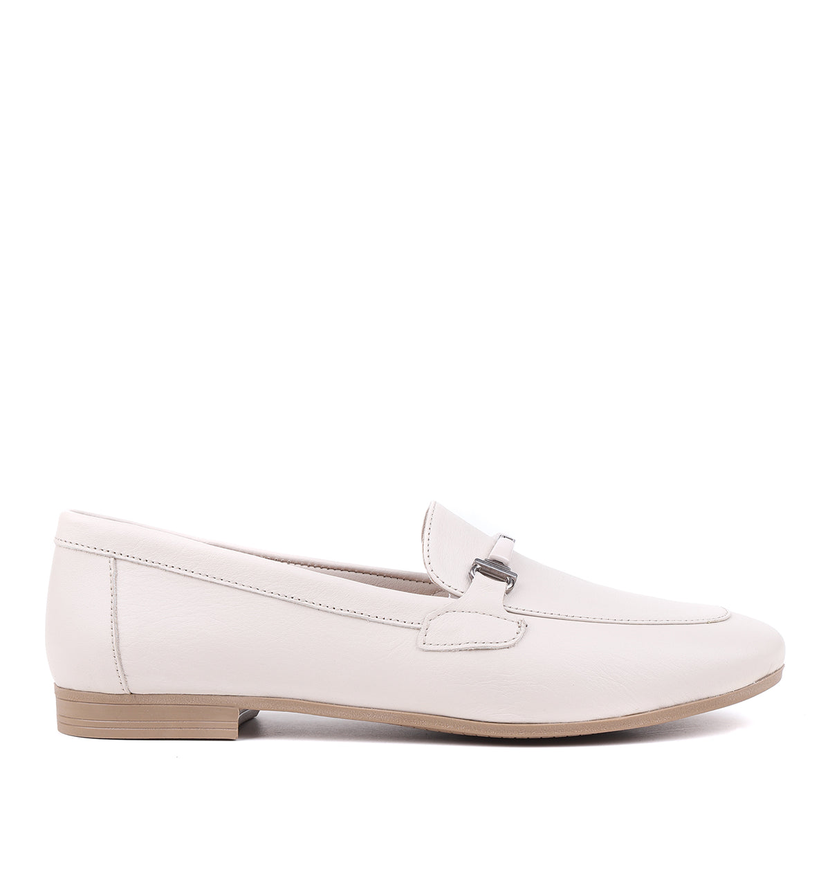 STATO Verona metal tokalı kadın loafer ekru