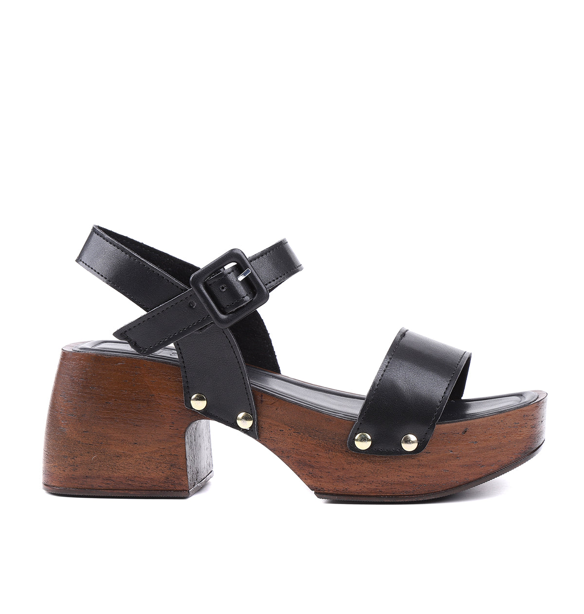 STATO Isabella platform tokalı kadın sandalet siyah