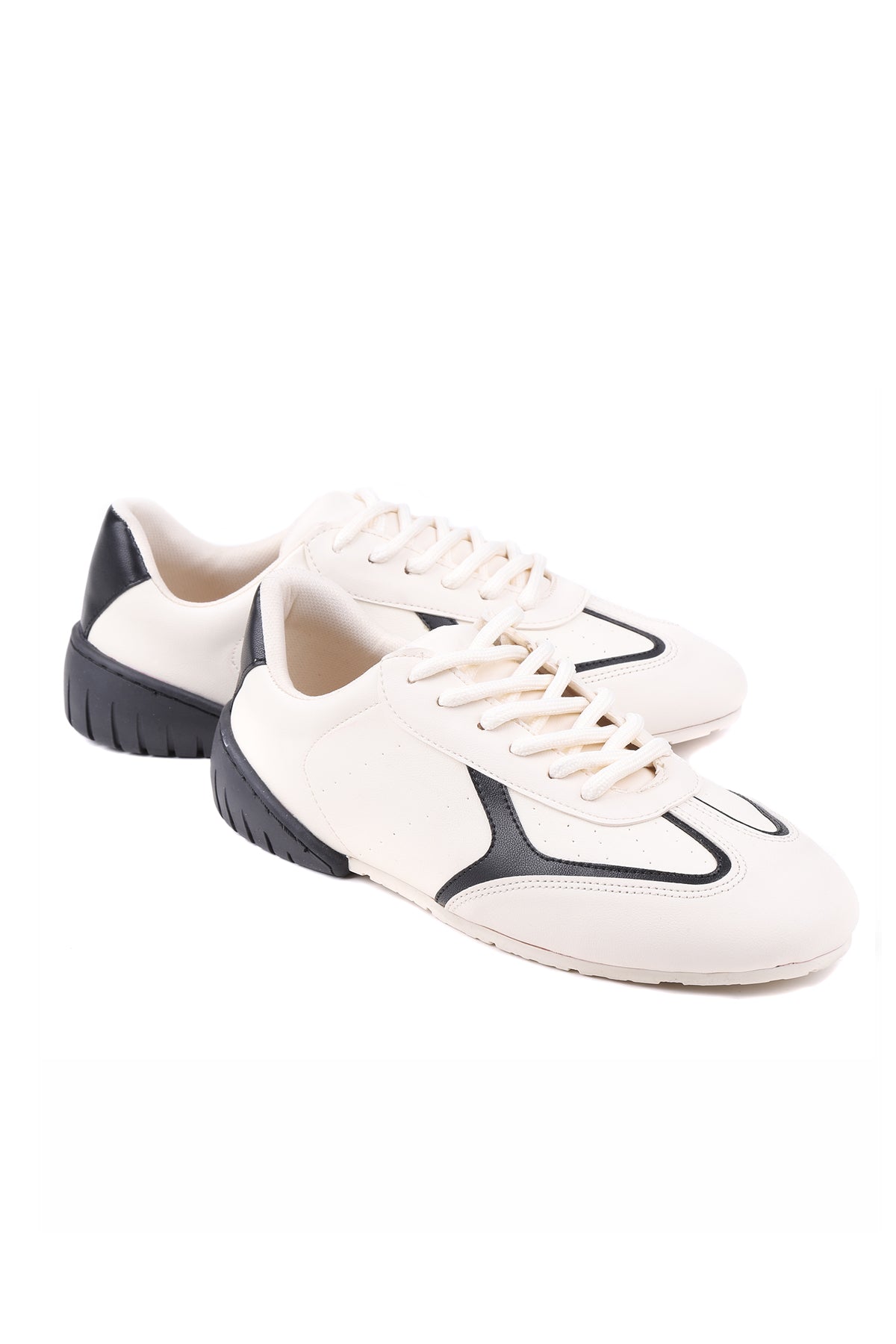 Beyaz siyah kadın sneaker – STATO Noir