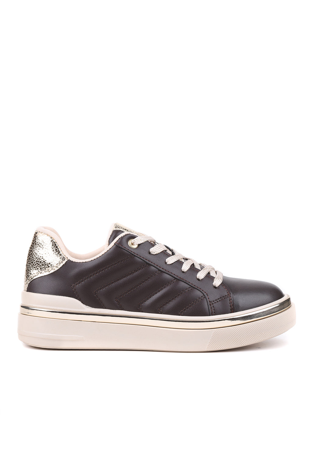 Stato Nova Kapitoneli Gümüş Detaylı Beyaz Kadın Sneaker
