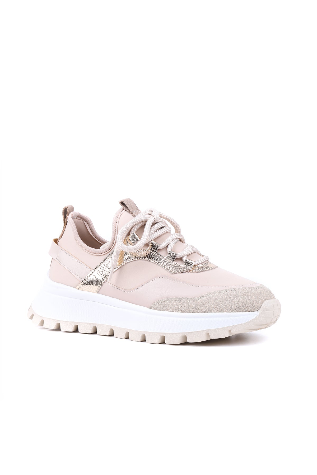 Bej kadın sneaker STATO Aura yakın çekim