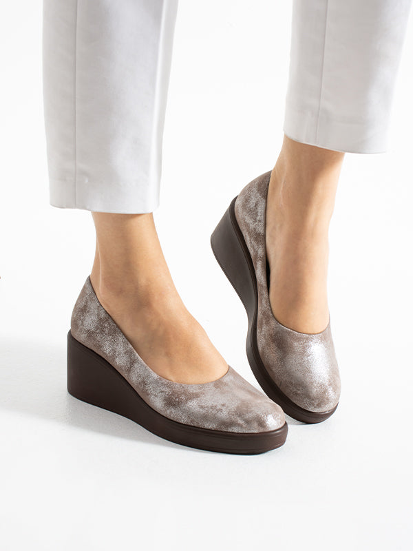 215451114-32 Vizon Deri Süet Kadın Topuklu Ayakkabı