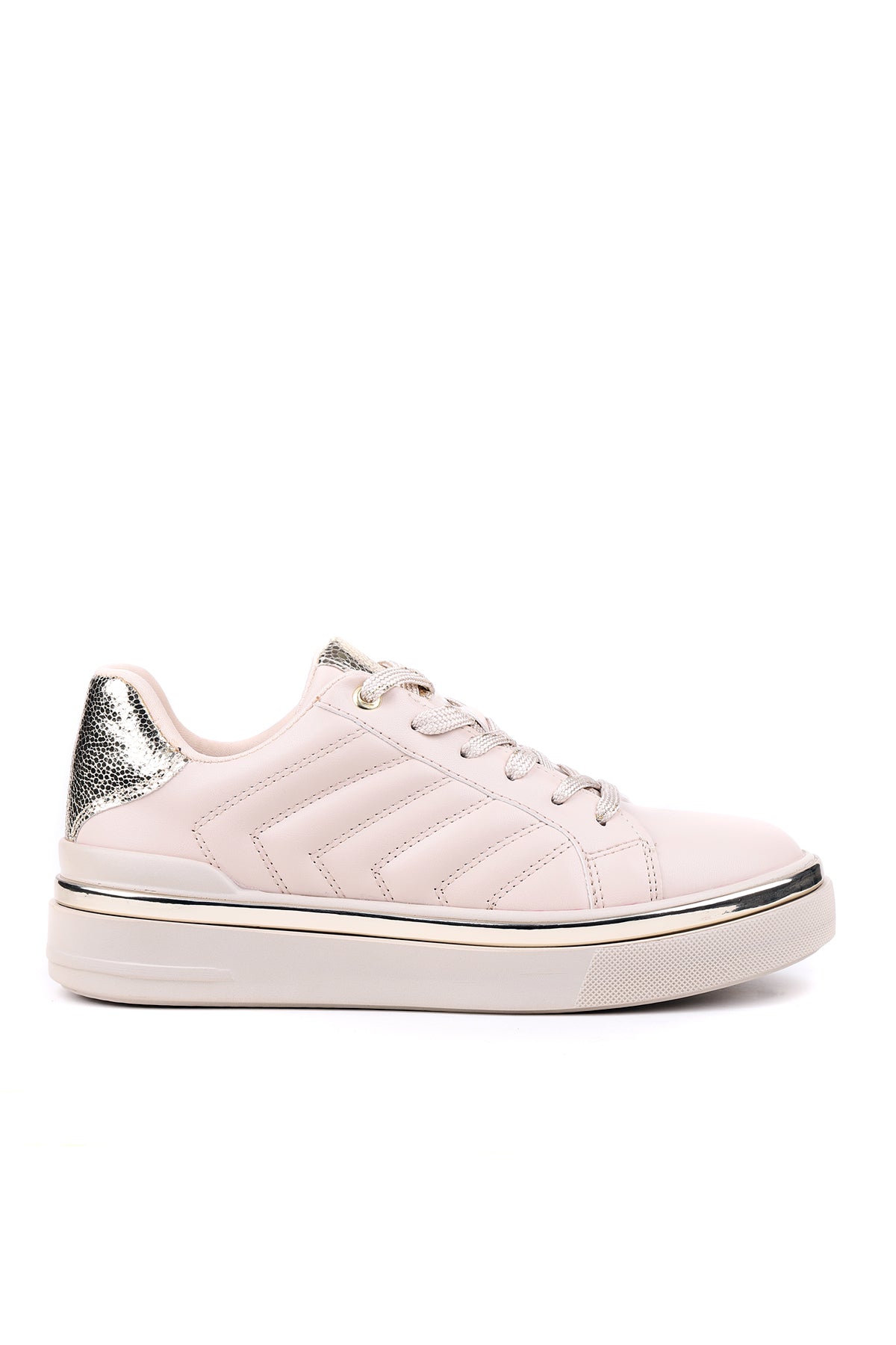 Stato Nova Kapitoneli Gümüş Detaylı Beyaz Kadın Sneaker