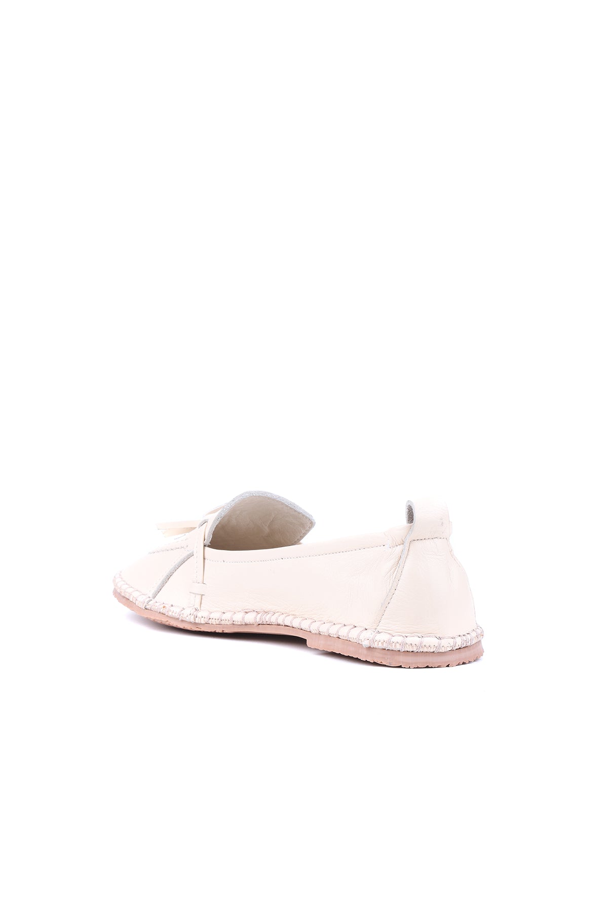 STATO Zurich püskül detaylı kadın loafer bej