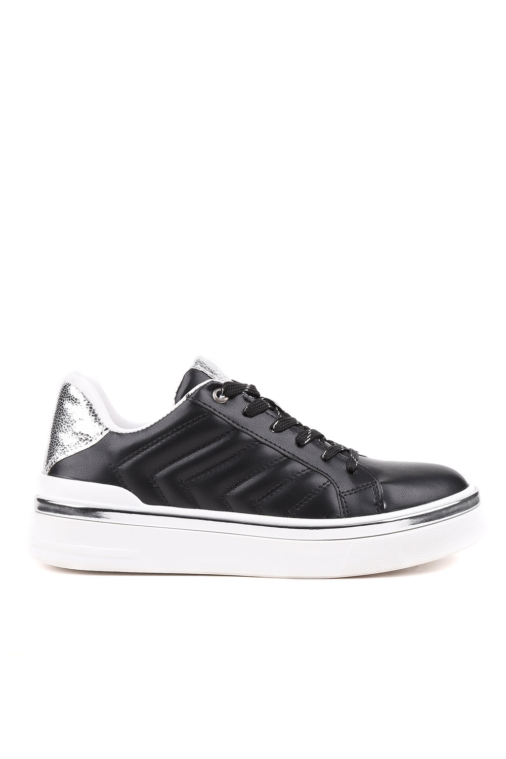 Stato Nova Kapitoneli Gümüş Detaylı Beyaz Kadın Sneaker