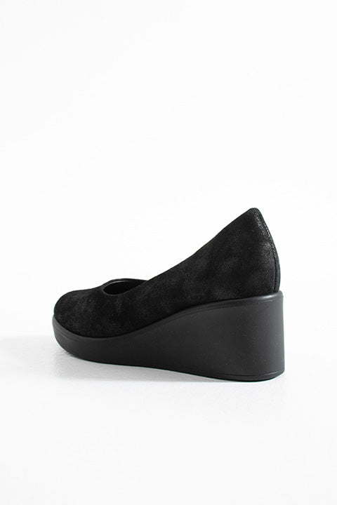 215451114-1 Kadın Topuklu Ayakkabı Siyah Deri Süet