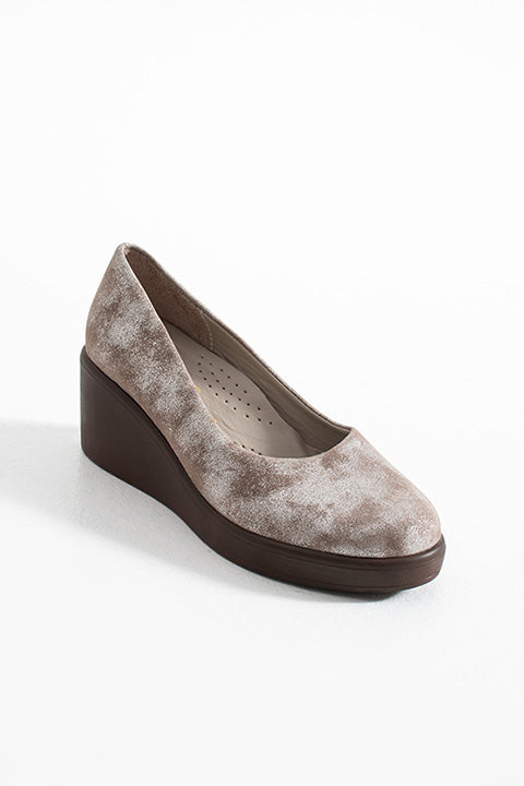 215451114-32 Vizon Deri Süet Kadın Topuklu Ayakkabı