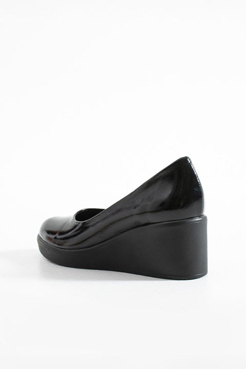 215651114-1 Kadın Topuklu Ayakkabı Siyah Deri Rugan