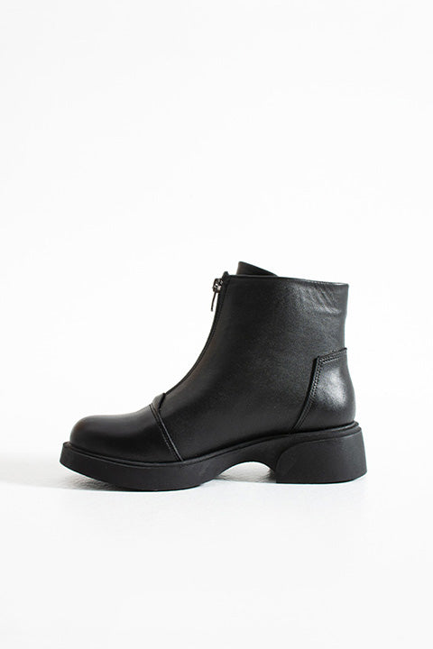 217551115-1 Zenne Kadın Bot Siyah Napa Deri