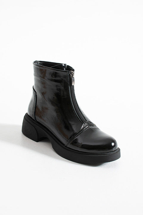 217651115-1 ZENNE Kadın Bot Siyah Rugan Deri