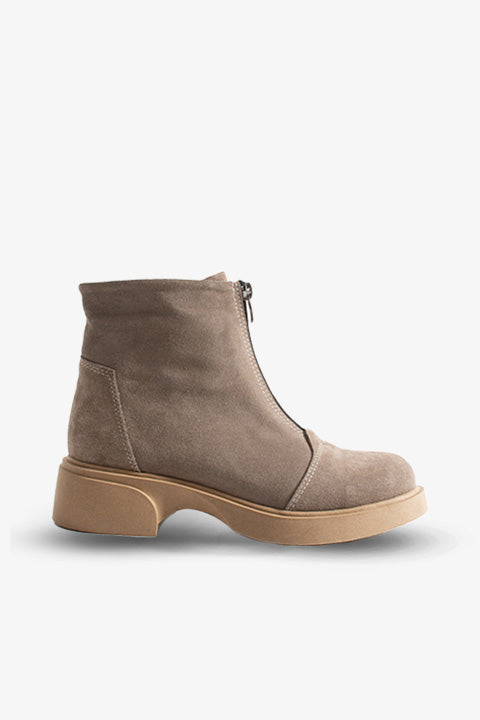 217451115-32 Zenne Kadın Bot Vizon Deri Süet