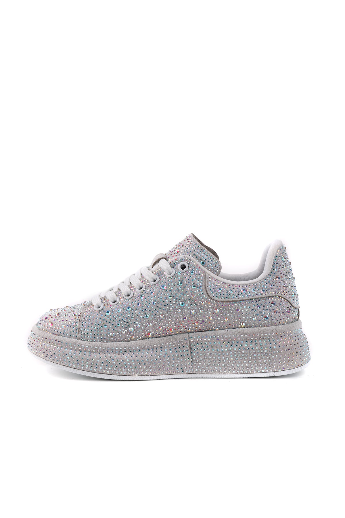 STATO Lessa taş detaylı vegan kadın sneaker gümüş