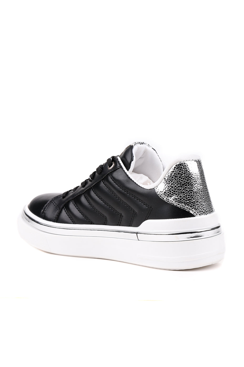 Stato Nova Kapitoneli Gümüş Detaylı Beyaz Kadın Sneaker