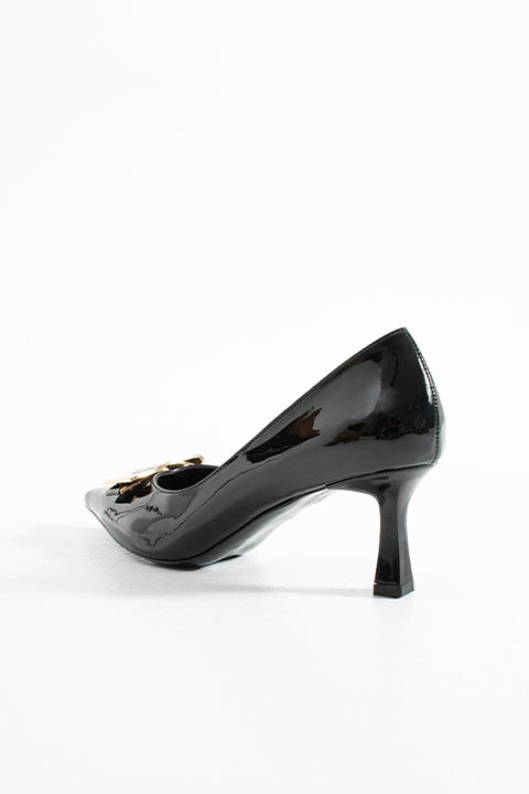 315251140-1 Siyah Suni Rugan Topuklu Kadın Ayakkabısı