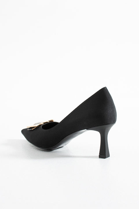 315851140-1 Tekstil Kadın Topuklu Siyah Ayakkab