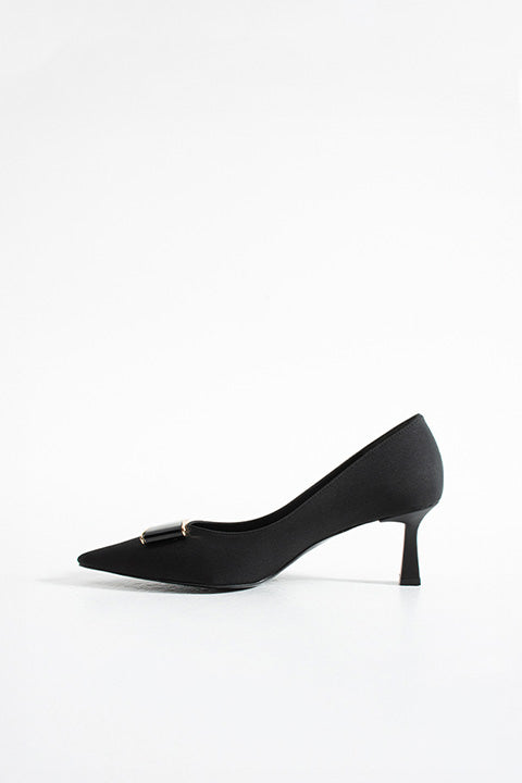 315851140-1 Tekstil Kadın Topuklu Siyah Ayakkab