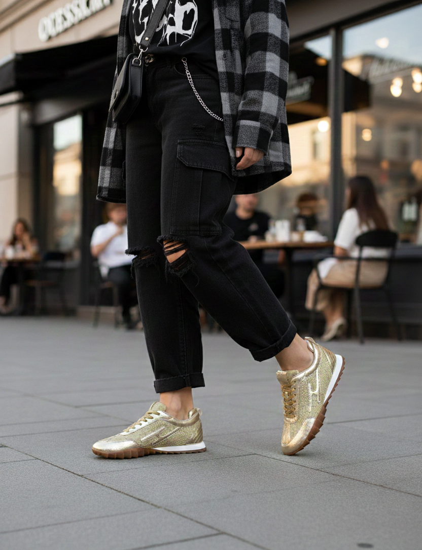 Kadın Comfort Spor Ayakkabı Gold