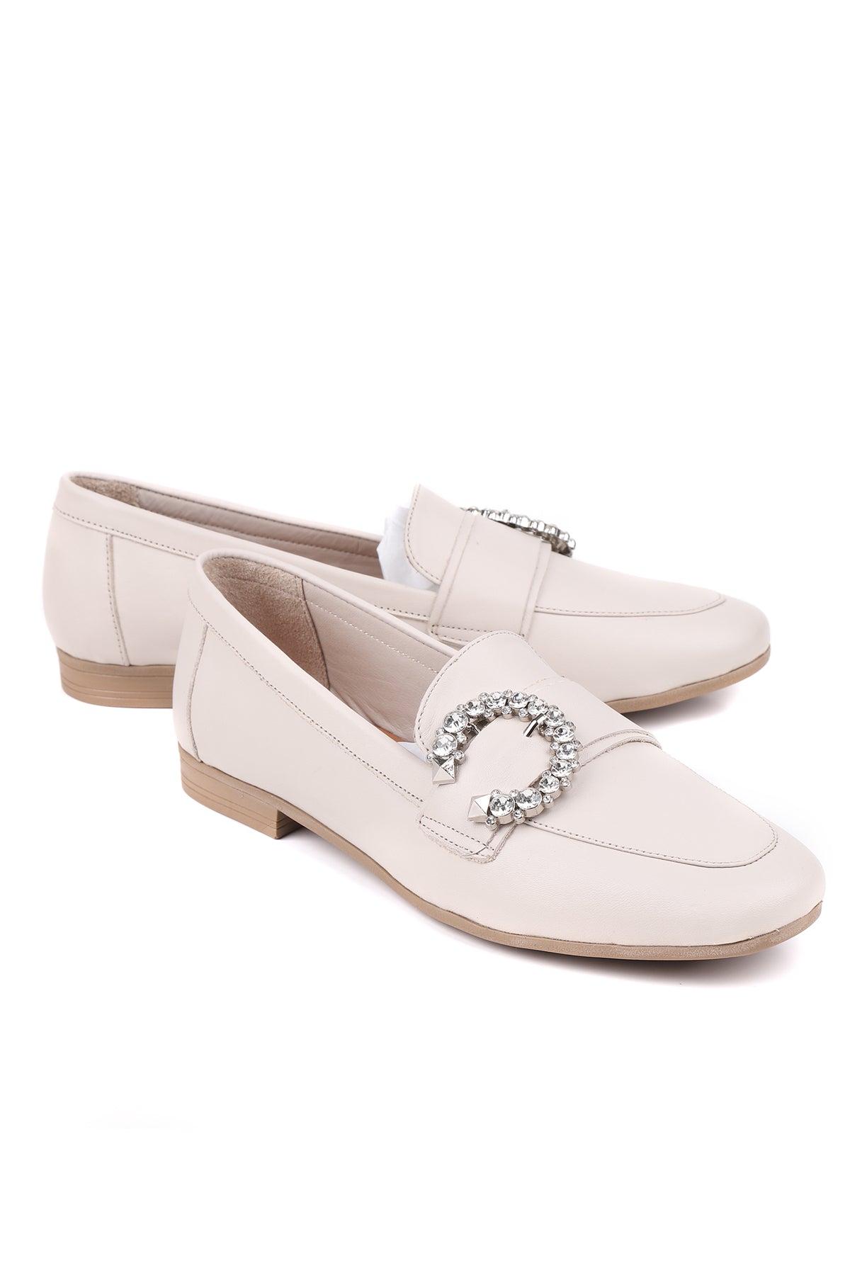 Ekru cilt kadın loafer – STATO Milano