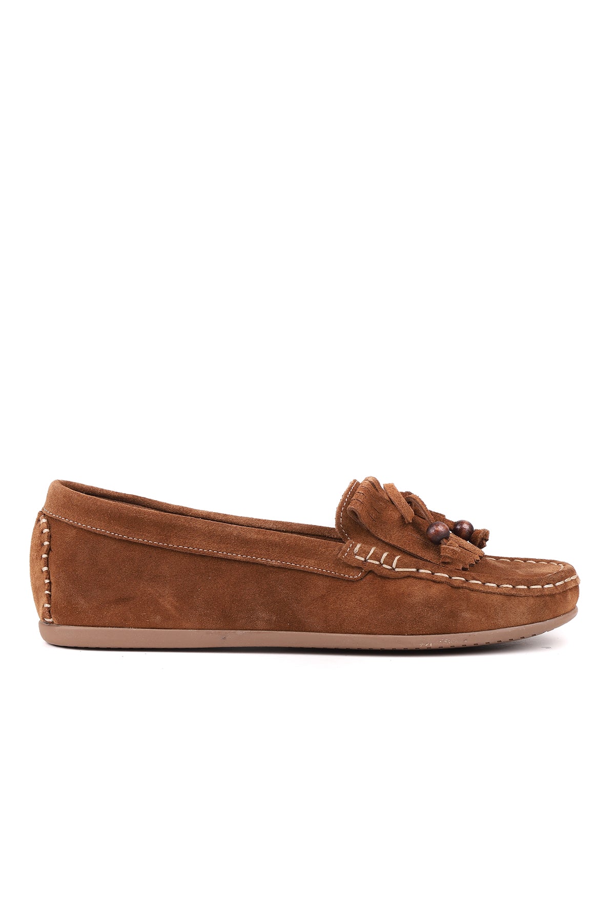 STATO Melora püskül detaylı kadın loafer tütün