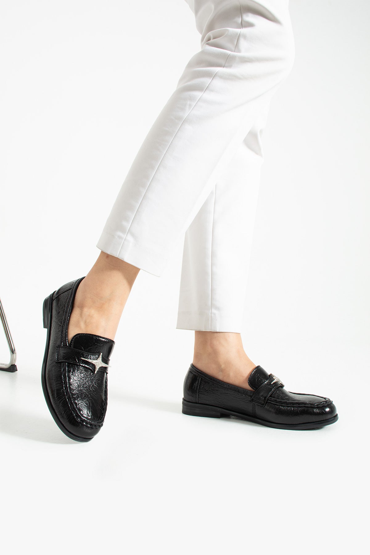 Stato - Siyah Renk Kadın Suni Deri Loafer