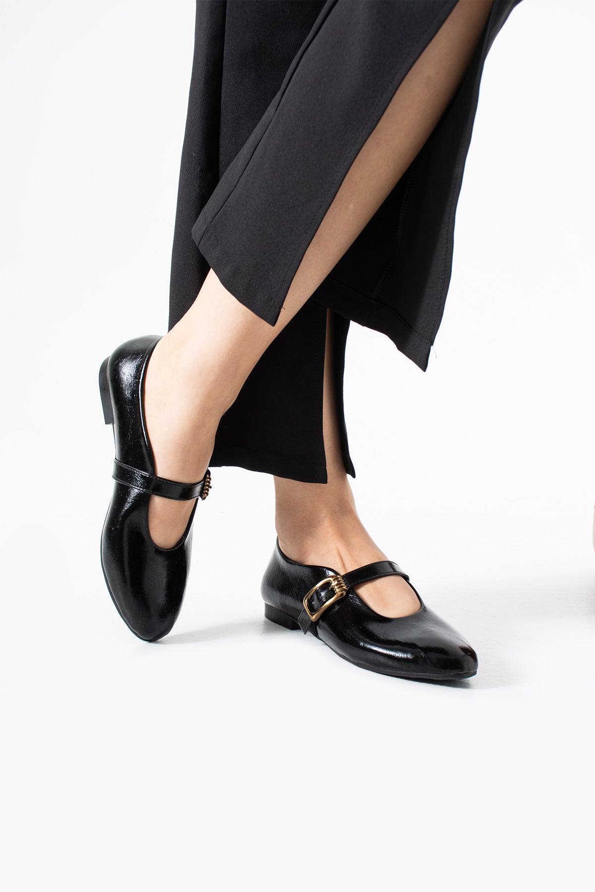 Stato Parlak Yüzeyli Siyah Babet