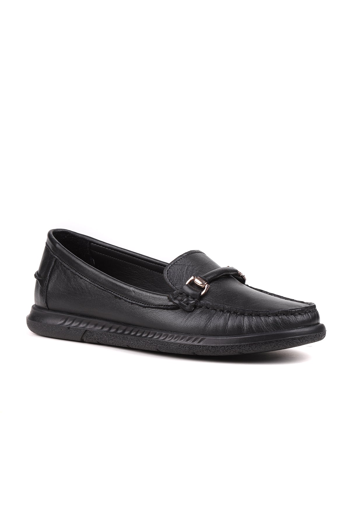 Siyah kadın loafer STATO Seal yakın çekim