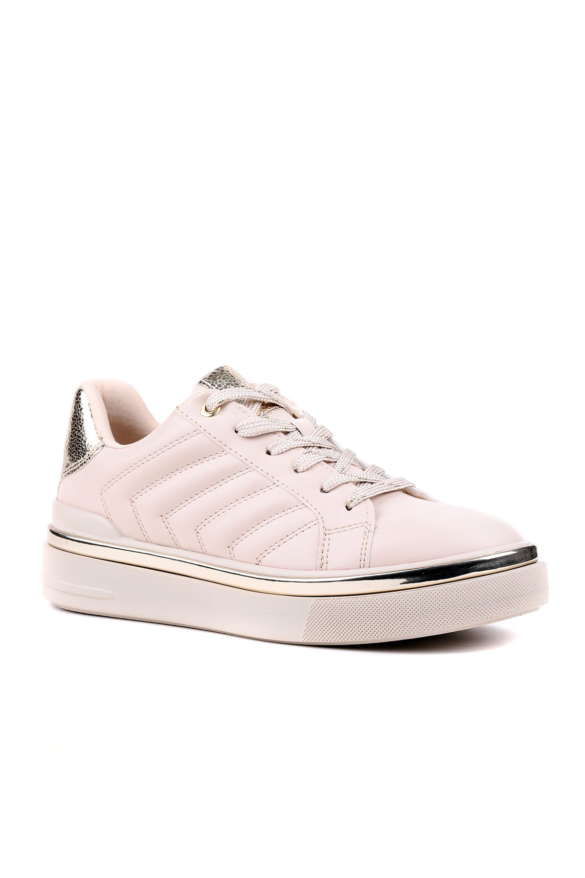 Stato Nova Kapitoneli Gümüş Detaylı Beyaz Kadın Sneaker