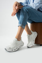 Beyaz triko kadın sneaker – STATO