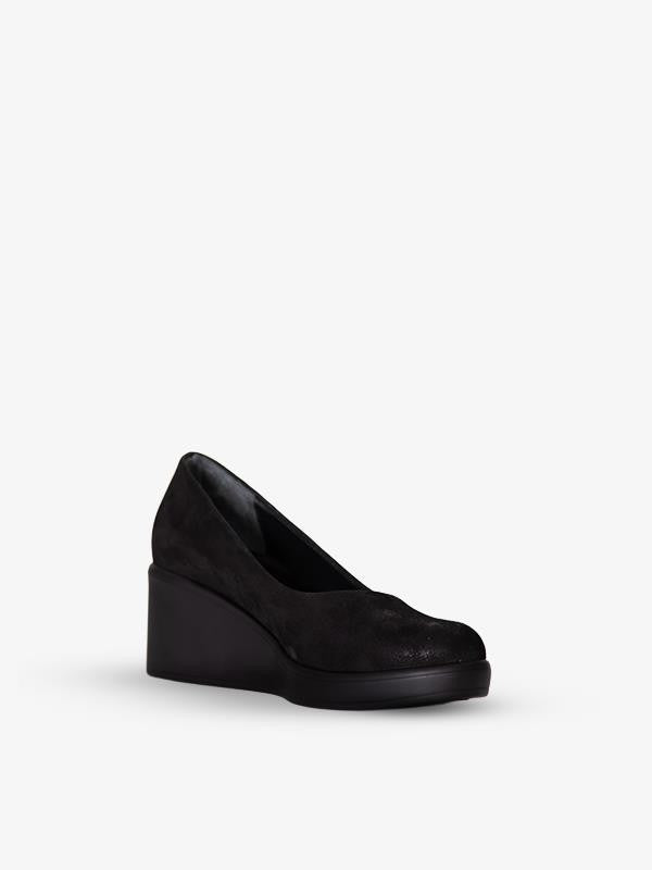 215451114-1 Kadın Topuklu Ayakkabı Siyah Deri Süet