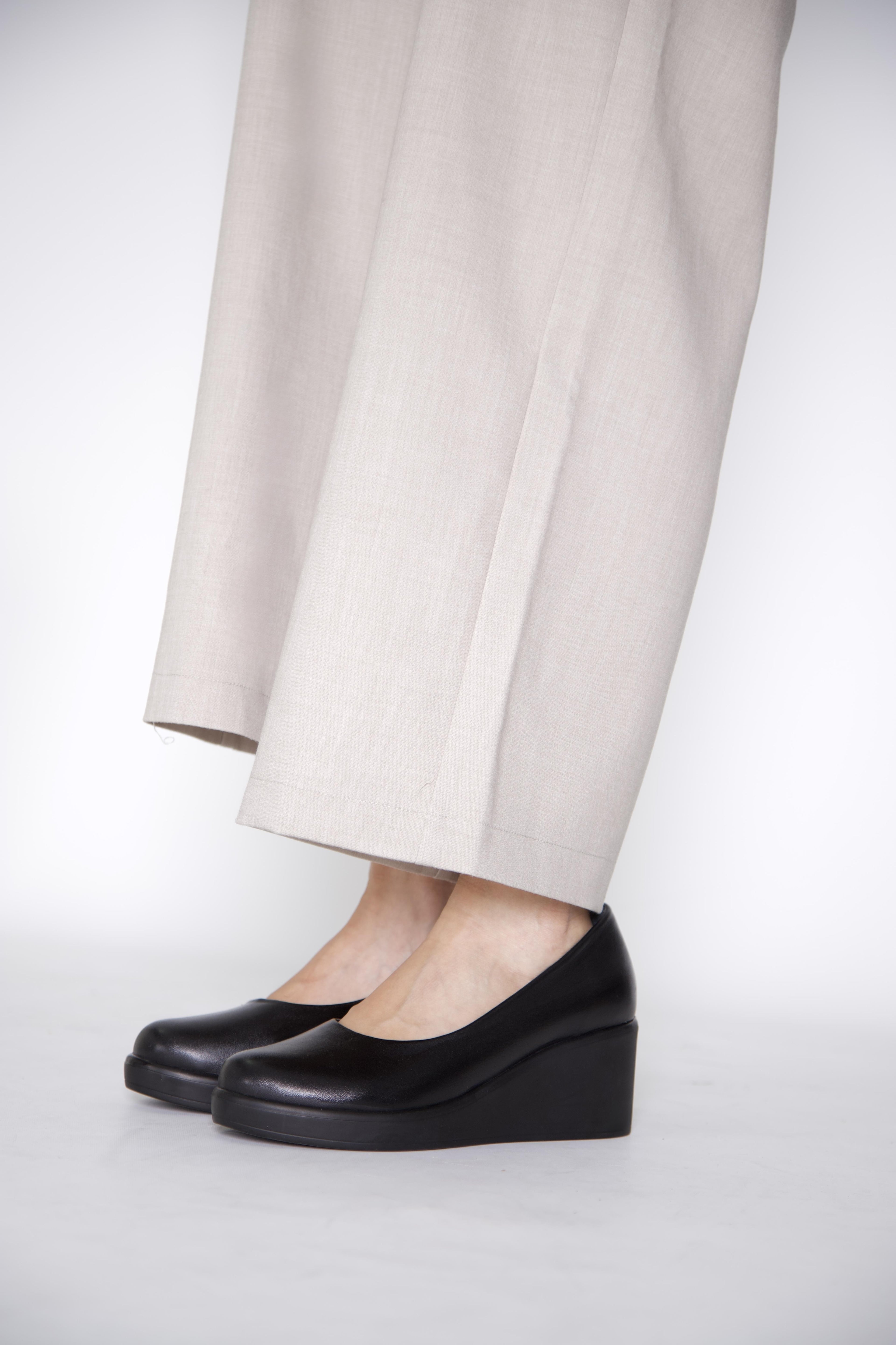 215551114-1 Siyah Deri Napa Kadın Topuklu Ayakkabı