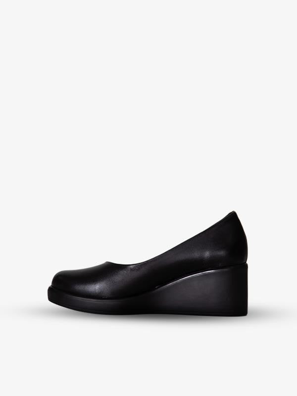 215551114-1 Siyah Deri Napa Kadın Topuklu Ayakkabı