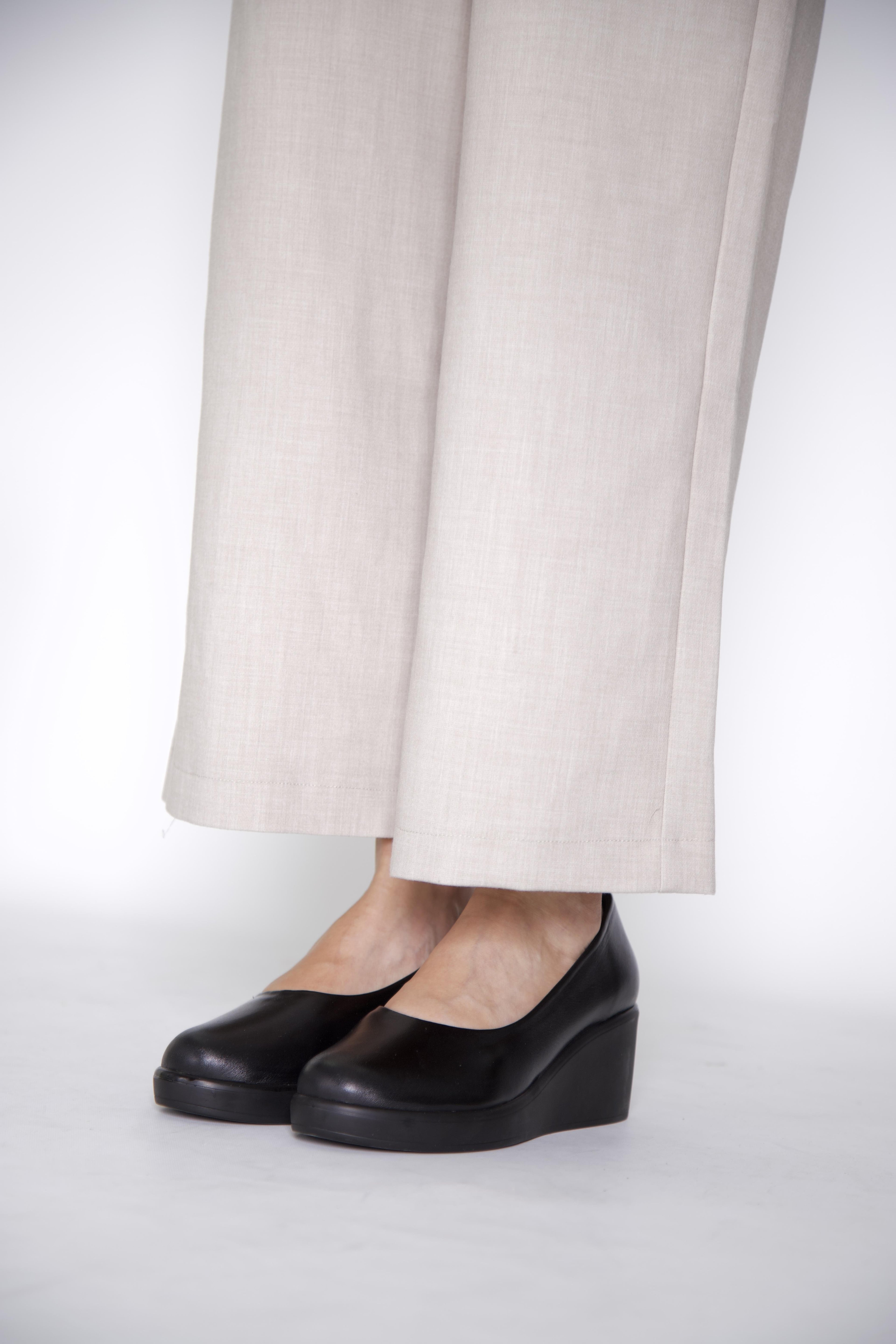 215551114-1 Siyah Deri Napa Kadın Topuklu Ayakkabı