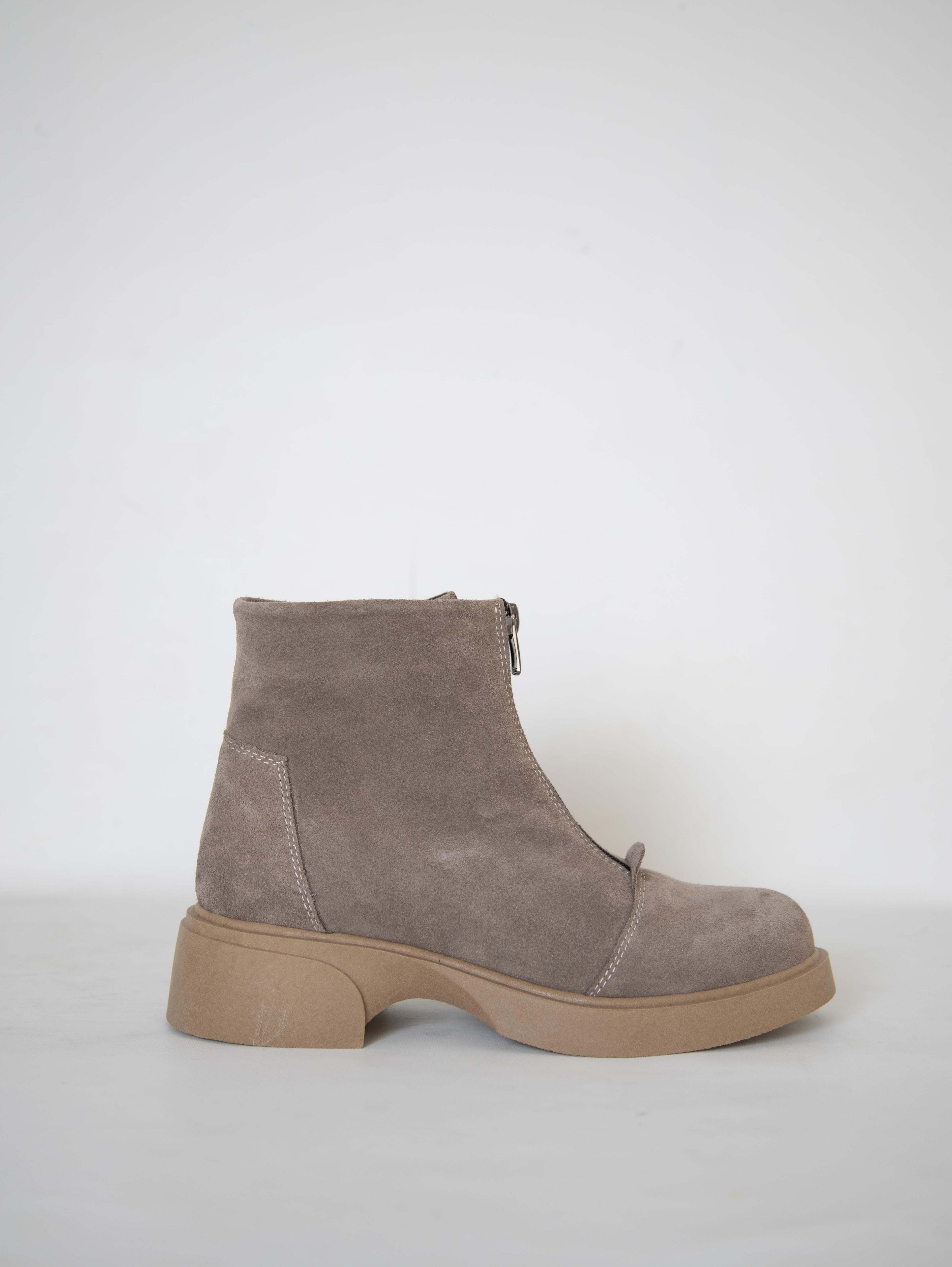 217451115-32 Zenne Kadın Bot Vizon Deri Süet