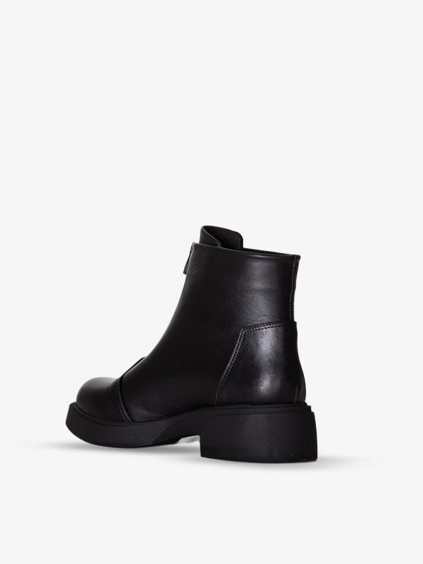 217551115-1 Zenne Kadın Bot Siyah Napa Deri