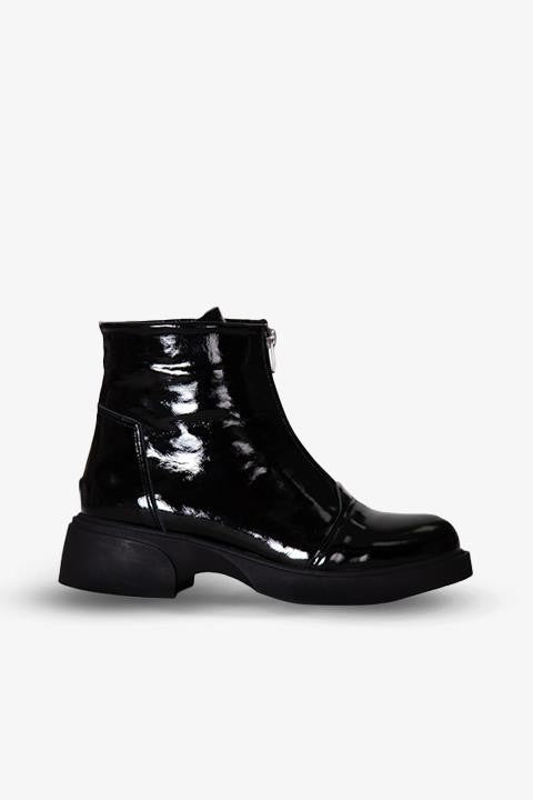 217651115-1 ZENNE Kadın Bot Siyah Rugan Deri