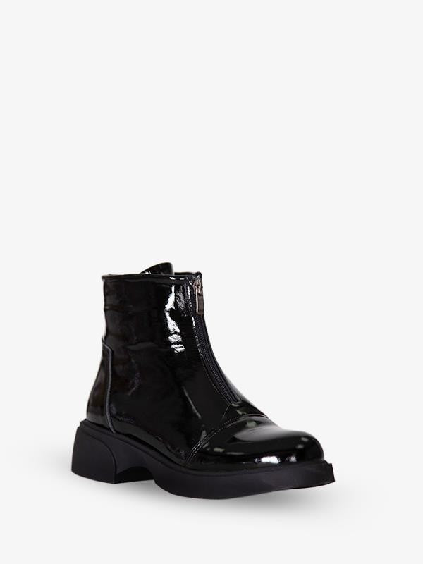 217651115-1 ZENNE Kadın Bot Siyah Rugan Deri