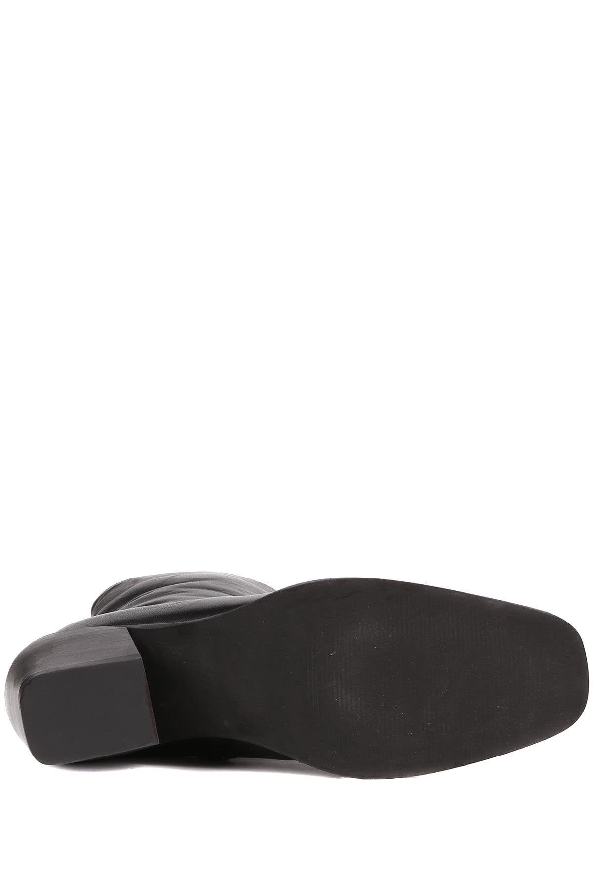 Stato - Siyah Hakiki Deri Topuklu Kadın Bot 25-1581